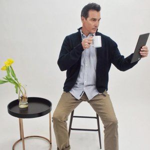 Signal Clothing Navy Mock Neck Knit Zip Up Jacket